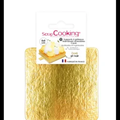 SCRAPCOOKING Supports Gâteau Or et Noir Carré 8 cm (x10)* Présentoirs Pour Gâteaux