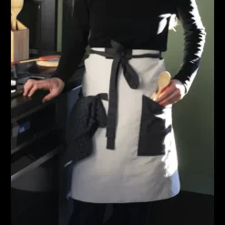 PEBBLY Tablier de Cuisine Crème et Ardoise* Tablier De Cuisine