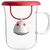 CUISINEADDICT Tasse à Thé avec Infuseur et Couvercle Rouge 400 ml QDO* Vaisselle