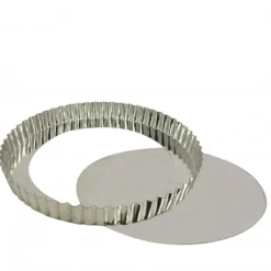 MALLARD FERRIERE Tourtière Cannelée Fond Amovible 26 cm x H 2,5 cm* Moule Fer Blanc|Moules À Gâteaux