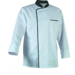 ROBUR Veste de Cuisine Mixte Blanche/Parement Gris ENERGY T.1* Veste De Cuisine