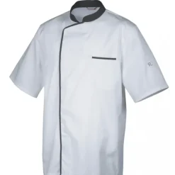 ROBUR Veste de Cuisine Mixte Blanche/Parement Gris ENERGY T.2* Veste De Cuisine
