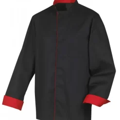 ROBUR Veste de Cuisine Mixte Noire/Rouge BOKO T.4* Veste De Cuisine